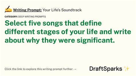 Writing Prompt: Your Life's Soundtrack • DraftSparks