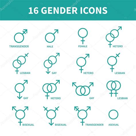 Seksuele Geaardheid Gender Web Pictogrammen Symbool Teken In Vlakke
