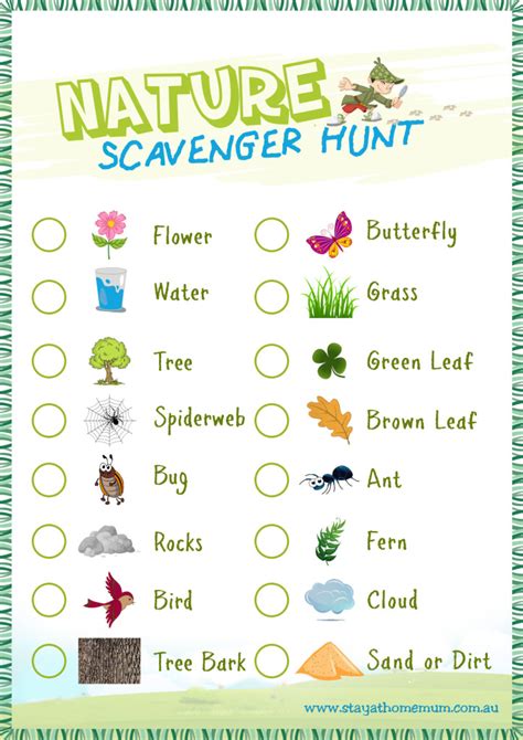 Printable scavenger hunt template can offer you many choices to save money thanks to 17 active results. Nature Scavenger Hunt - Free Printable - Stay at Home Mum