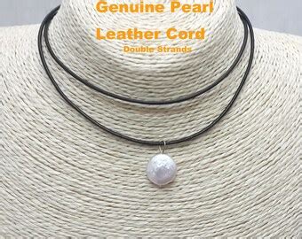 Leather Cord Choker Freshwater Pearl Necklace By Fancypearls