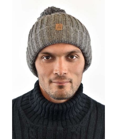 Bonnet Homme Laine Avec Pompon Doublé Polaire La Maison De Lalpaga Lma