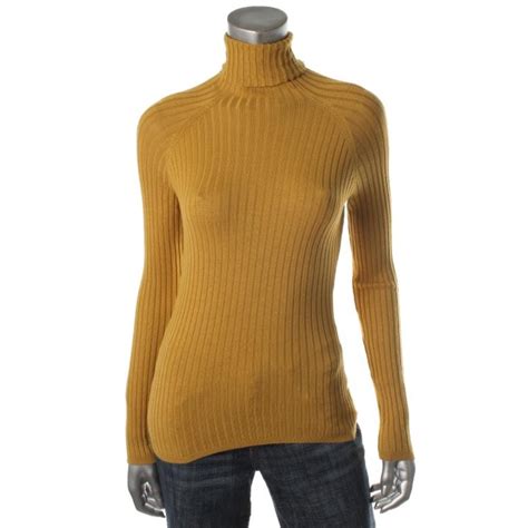 Inc New Gold Knit Ribbed Long Sleeves Turtleneck Sweater Top Xl Bhfo Ebay
