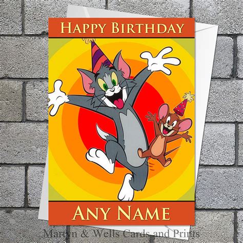 Tom And Jerry Birthday Card 5x7 Inches Personalised Plus Envelope