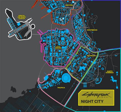 Cyberpunk 2077 Map Night City Districts And Subway System