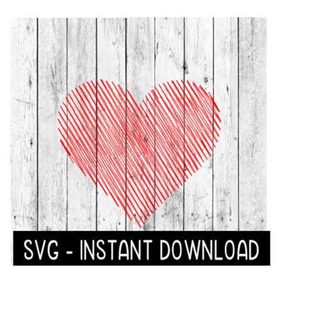 Sketched Heart Svg Svg Files Instant Download Cricut Cut Inspire