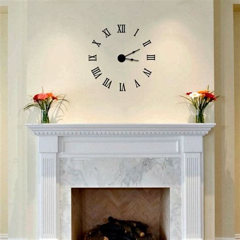 Large Wall Clock Vinyl Wall Decal Clock Extra Large Roman Numerals