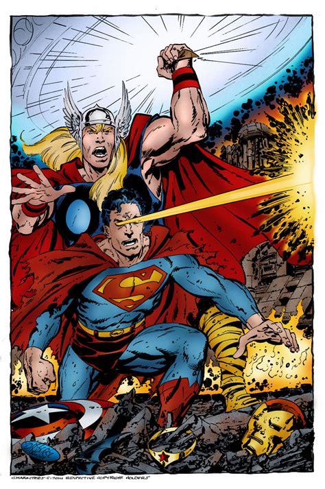 Thor And Superman John Byrne Dc Comics Artwork Marvel Comics Art