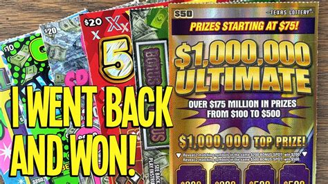 Glad I Went Back 50 1000000 Ultimate ⫸ 190 Texas Lottery Scratch Offs Youtube