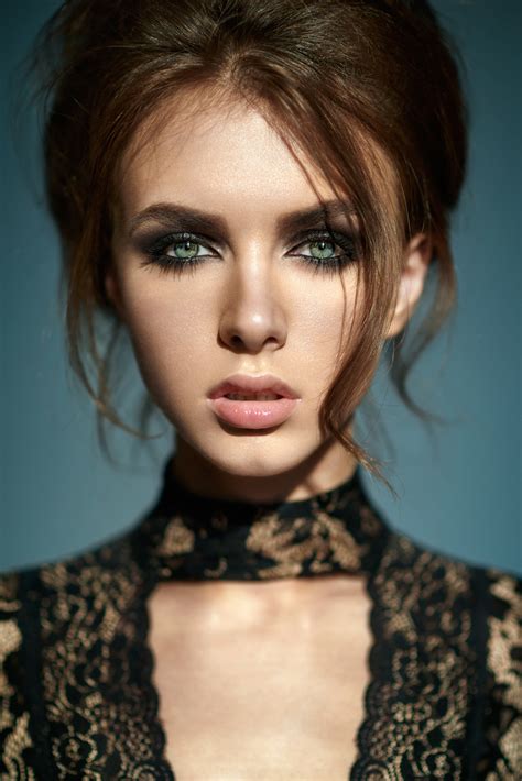 Wallpaper Face Women Px Model Long Hair Brunette Portrait