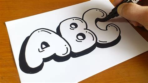 Easy graffiti sketches at paintingvalley.com | explore. Very Easy ! How to Draw Graffiti Bubble Letters ABC - YouTube