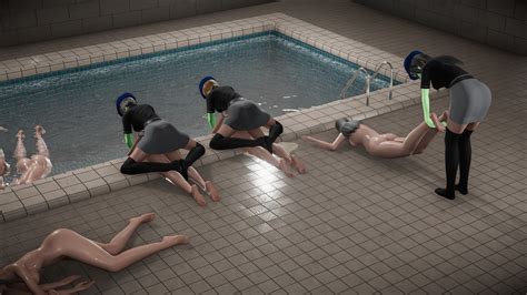 Genkinomori Original Absurdres Highres 3d Black Hair Corpse Drowned Multiple Girls Nude