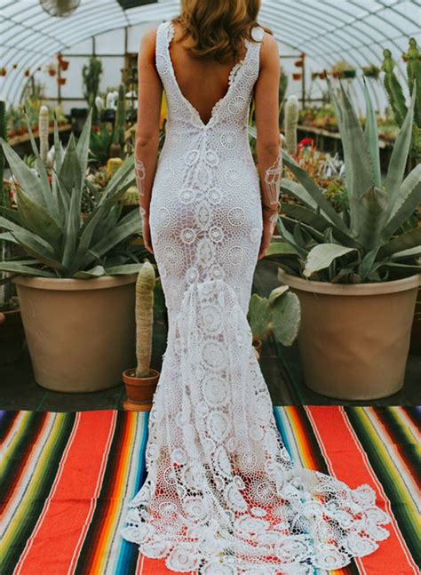 Crochet Lace Wedding Dresses For The Bohemian Beauty Inspired By This