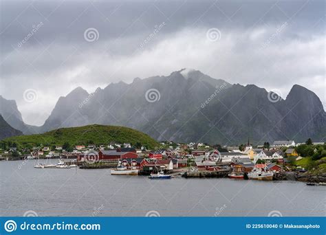 View Of The Village Of Moskenes On The Lofoten Islands In Norway On A