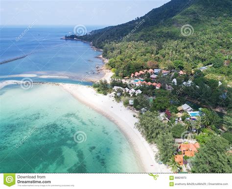 Aerial View Malibu Beach At Koh Phangan Island Thailand Stock Image