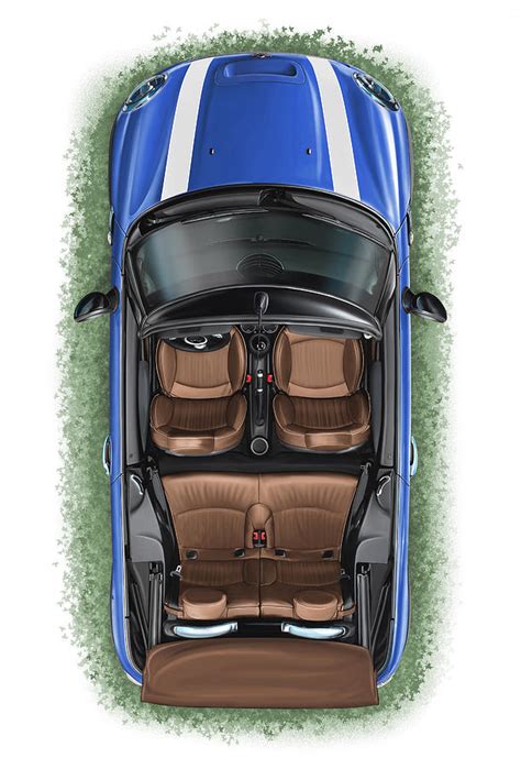 Bmw Mini Cooper S Cabrio Blue Digital Art By David Kyte Pixels