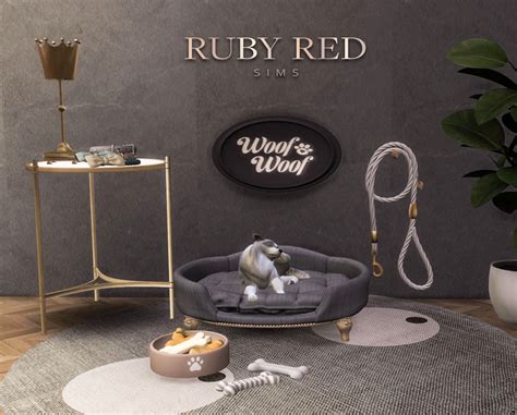 Ruby Red Sims Sims 4 Lord Lou Antoinette Pet Bed Set Patreon 安東尼寵物床組