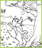 Coloriage De La Fable Le Corbeau Et Le Renard De Jean De La Fontaine