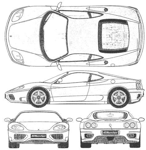 Serdar yener 5 years ago. Ferrari 360 Blueprint - Download free blueprint for 3D ...