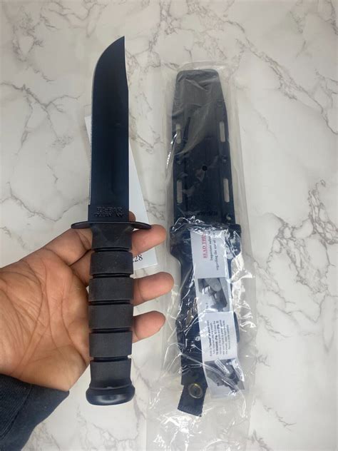 Ka Bar Usa Fighting Knife 1095 Carbon Steel Black 12 Fixed Blade W