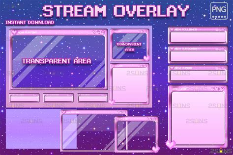 Kawaii Twitch Overlay Package Stream Overlay Green Vtuber Overlay By