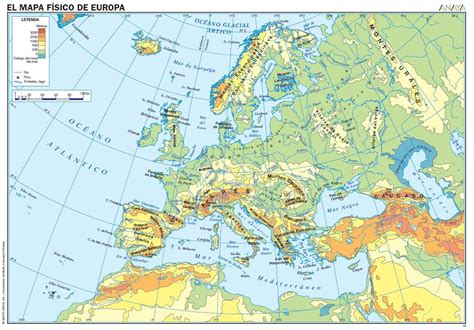 Mapa físico de Europa Mural Wallpaper World Map Diagram Design