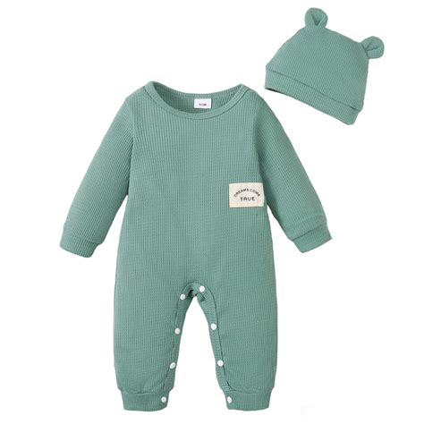 LAPAKIDS Newborn Infant Baby Boys Jumpsuit,Long Sleeve Romper Bodysuit
