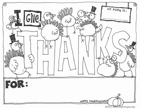 Ask them to write all of the things they're thankful for this year, and then maybe read them at the dinner table. Thanksgiving Coloring Pages | Skip To My Lou