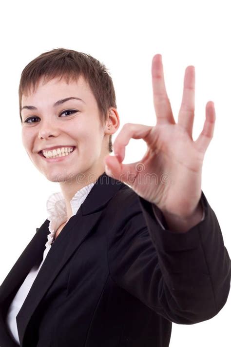 Woman Satisfied With Results Stock Photo Image Of Message Project