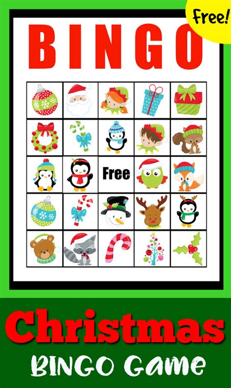 Christmas Bingo Game Totschooling Toddler Preschool Kindergarten Educational Printables