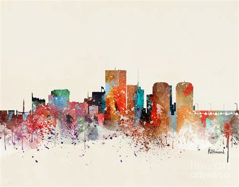 Richmond Skyline Painting By Bri Buckley Fine Art America