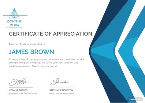 Free Printable Appreciation Certificate Templates