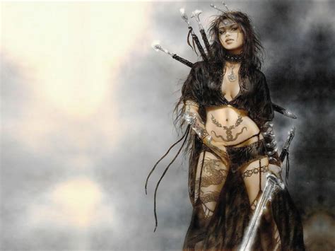 Luis Royo Fantasy Warrior Painting Art Sexy Babe Wallpaper 1600x1200