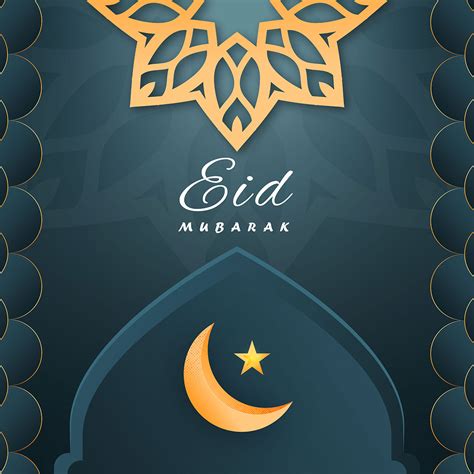 Eid Mubarak Moon And Star In Moqsue 696890 Vector Art At Vecteezy