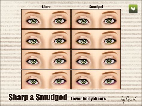 The Sims Resource Sharp And Smudged Lower Lid Eyeliners