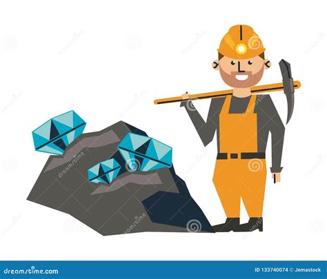 Mining And Worker Cartoon Stock Vector Illustration Of Power 133740074