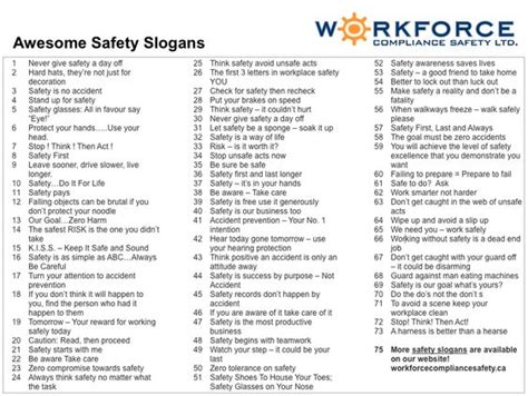 Browse Through These Safety Slogan Suggestions And Keep Your Workplace