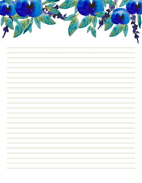 Floral Writing Paper Printables Letter Paper 85 X 11 In Floral Card Paper Floral Letter