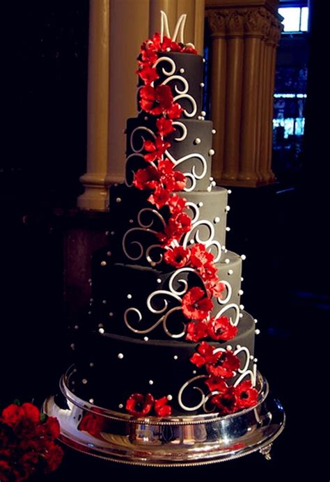 Red Wedding Theme Red Black And White Wedding Cakes For Red Theme Wedding