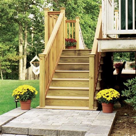 Tips for deck stair footings and landings. null 5-Step Pressure-Treated Pine Stair Stringer | Tree ...