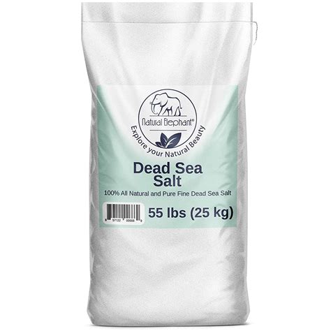 Dead Sea Salt Fine Grain 55 Lb Bulk 25 Kg By Natural Elephant 100