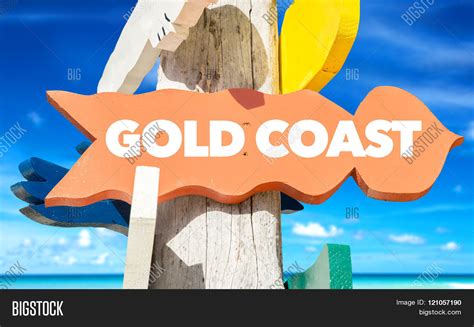 Gold Coast Sign Beach Image And Photo Free Trial Bigstock