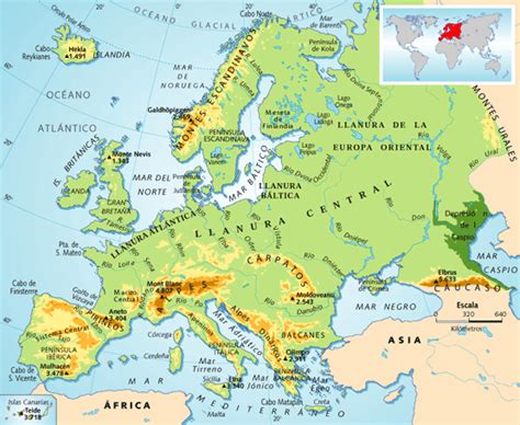 Clase De Sexto Mapa FÍsico De Europa