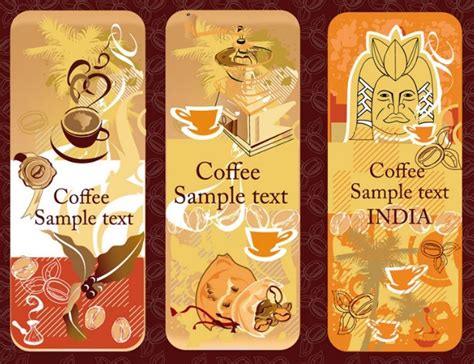 Free Set Of Vintage Rounded Coffee Banners Vector 01 Titanui