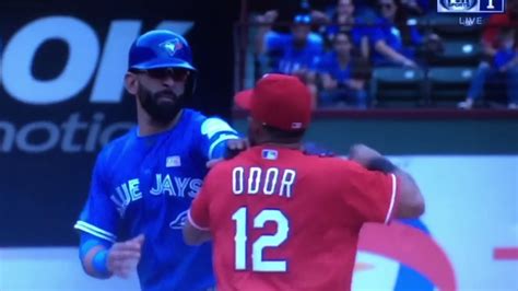 Rougned Odor Punches Jose Bautista In The Face Tupac Edition Youtube