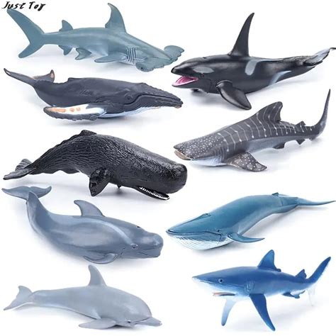 Simulation Marine Sea Life Whale Figurines Shark Cachalot Action