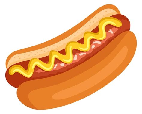Premium Vector Hot Dog Cartoon Icon American Fast Food