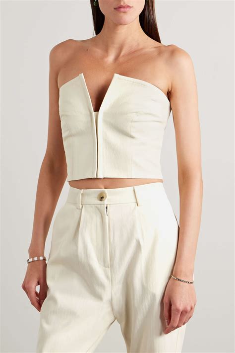 Mara Hoffman Net Sustain Layne Strapless Tencel Lyocell And Organic Cotton Blend Twill Top