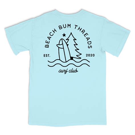 hammered tee ~ blue beach bum threads surf club