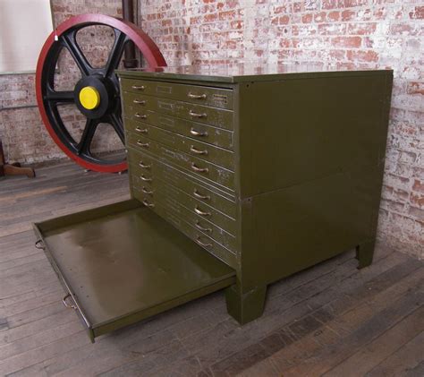Vintage Industrial Metal Flat File Cabinet At 1stdibs Vintage Flat