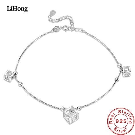 2018 New 925 Sterling Silver Anklet Cubic Zirconia Crystal Anklet Woman